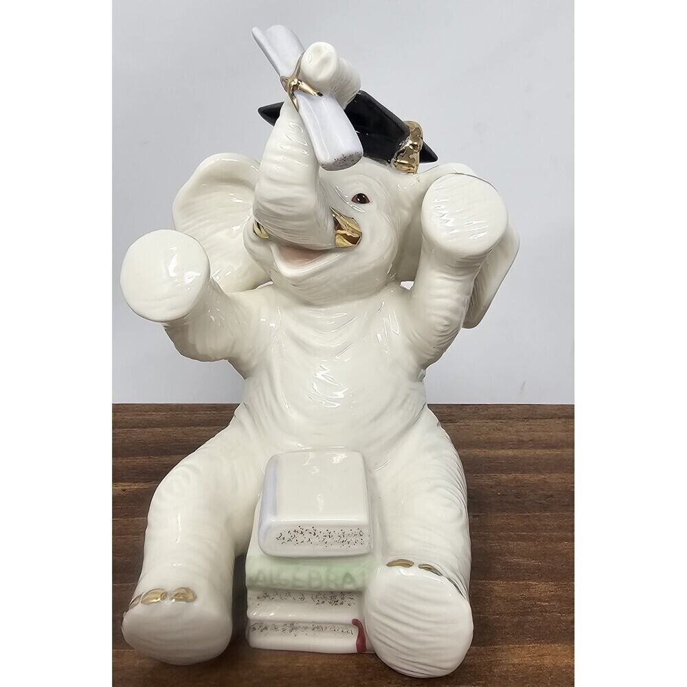 Lenox Best Of The Class Porcelain Graduation Elephant Figurine 4.5" Diploma - Picture 5 of 8